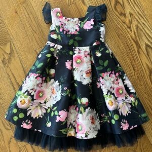 Mama Luma Santa Barbara Lux Pink and Navy taffeta dress size 5/6